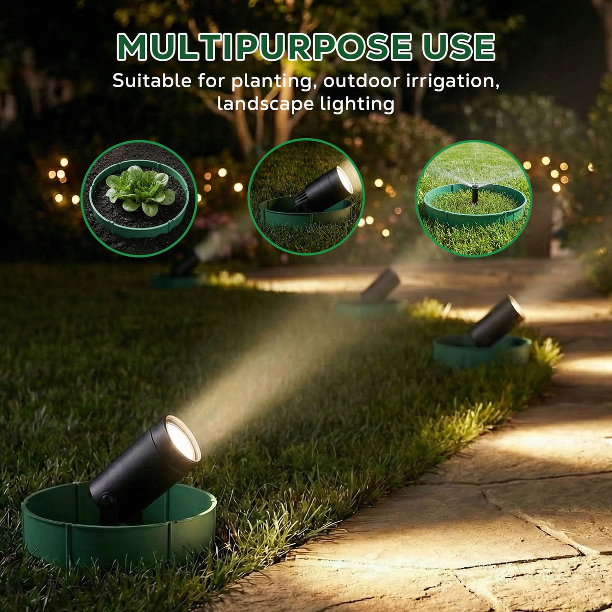MoKo plant border protects soil during watering and weeding