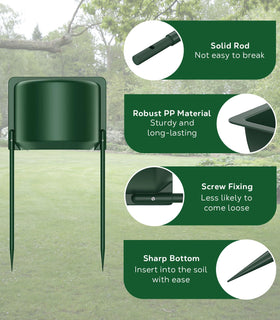 Easy ground insertion with thickened rod for quick setup.