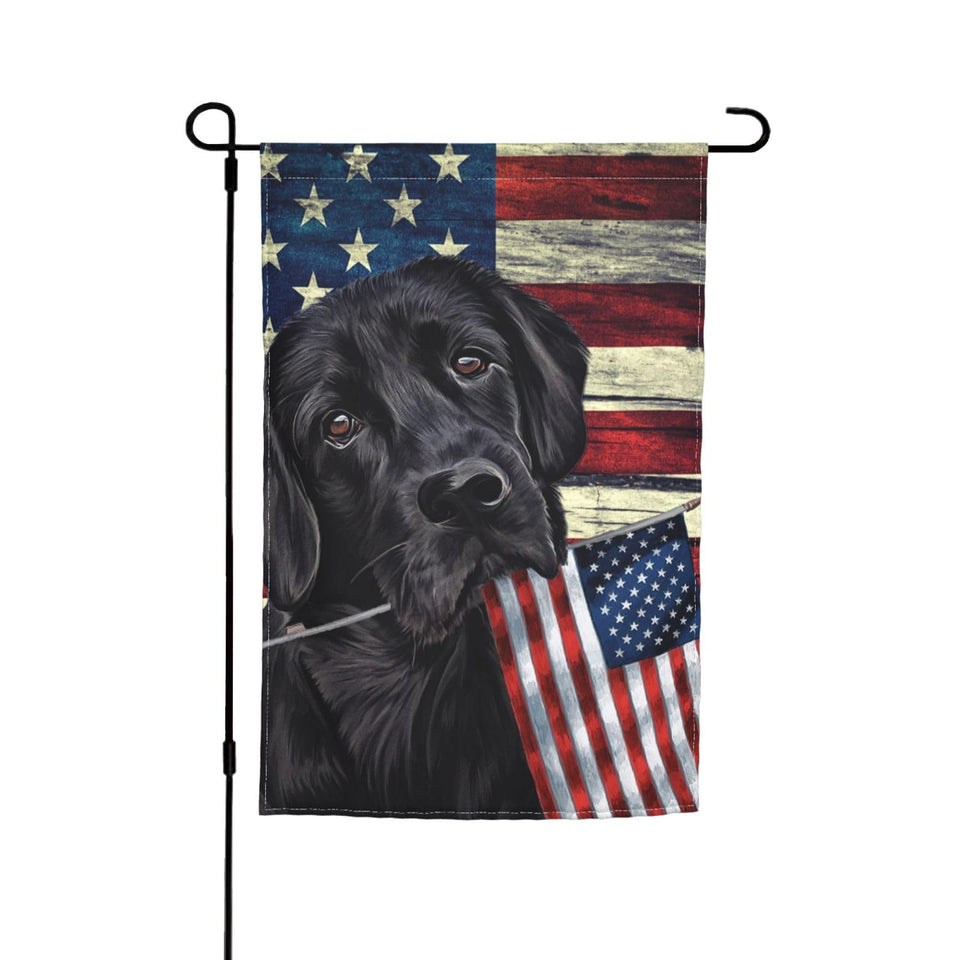 MOLAIGIN Patriotic Labrador flag 12x18 with double-sided print for vibrant yard display.