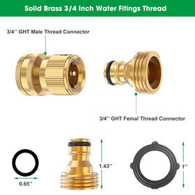 MOLIK solid brass 3/4 inch thread fittings ensure snug hose attachments