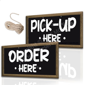 MOLESS 12x6 order pickup sign clearly marks 'Order Here' for faster service.