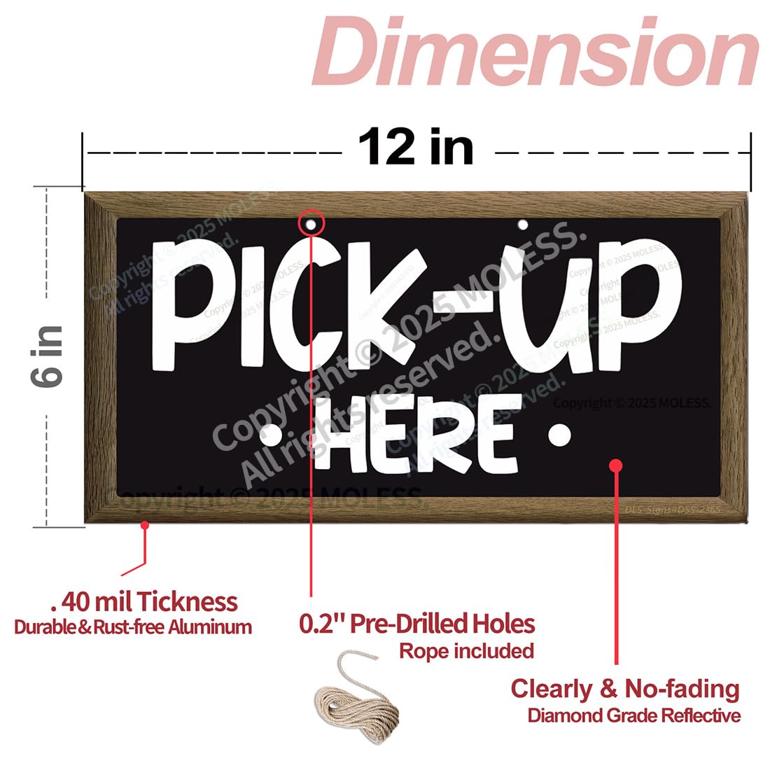 MOLESS rustfree aluminum sign withstands outdoor weather for cafe or food truck.