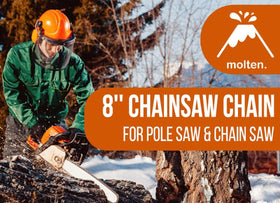 Molten German steel cutters provide durable, long-lasting chains.
