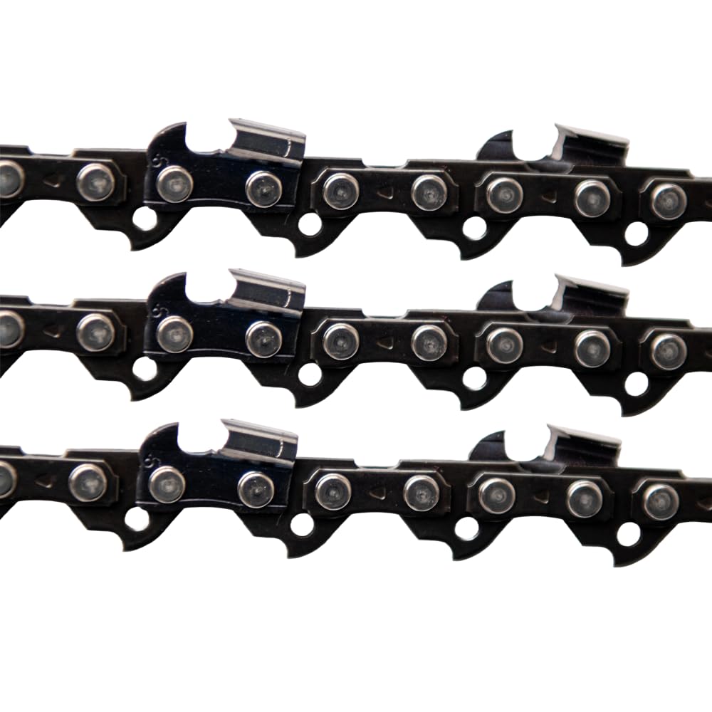 German steel Molten chain detail highlighting durability and reduced stretch.