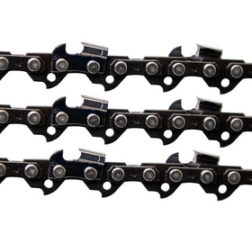 German steel Molten chain detail highlighting durability and reduced stretch.