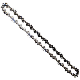 Molten chain in use cutting a branch with clean bite.