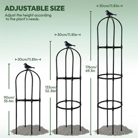 Durable steel-core, plastic-coated trellis resists sun and rain for lasting use