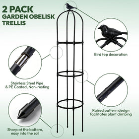Molukera plant cage with adjustable stakes keeps tomatoes upright and fruit-bearing