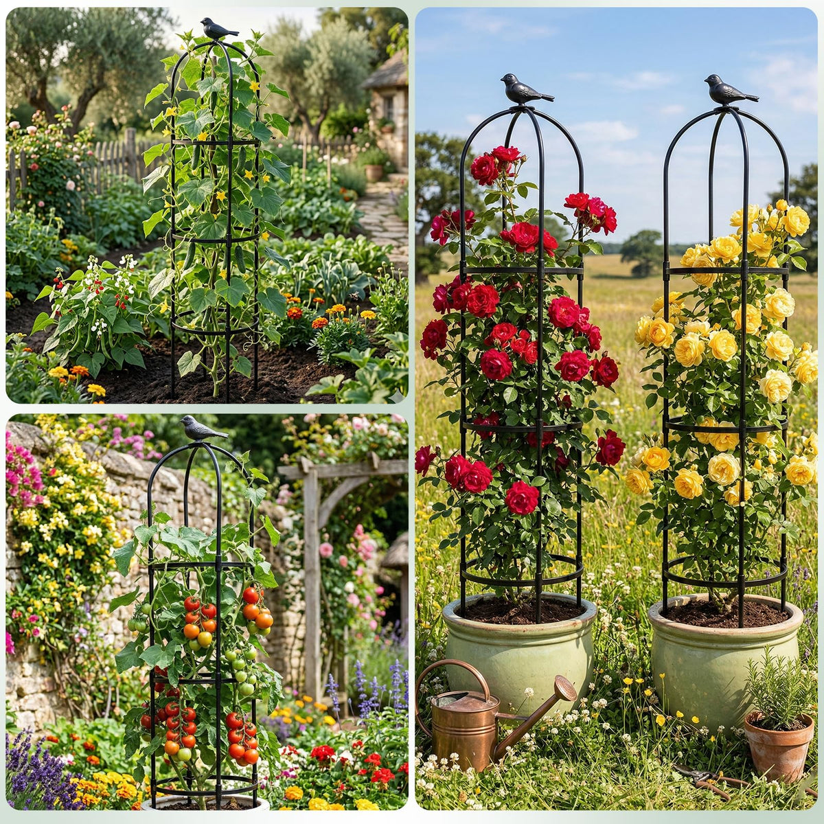 Ideal for tomatoes, jasmine, beans, roses, ivy, morning glory, and more