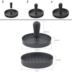 MoMoxi burger press non-stick surface helps patties release cleanly.
