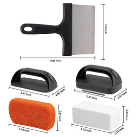 Monalife griddle cleaning kit multipurpose scraper shown on grill
