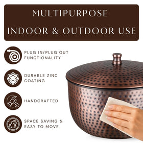Monarch Abode 18x18x10 inch hose holder fits patios and yards.