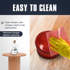 Monarch Abode easy-clean hummingbird feeder simplifies nectar maintenance.
