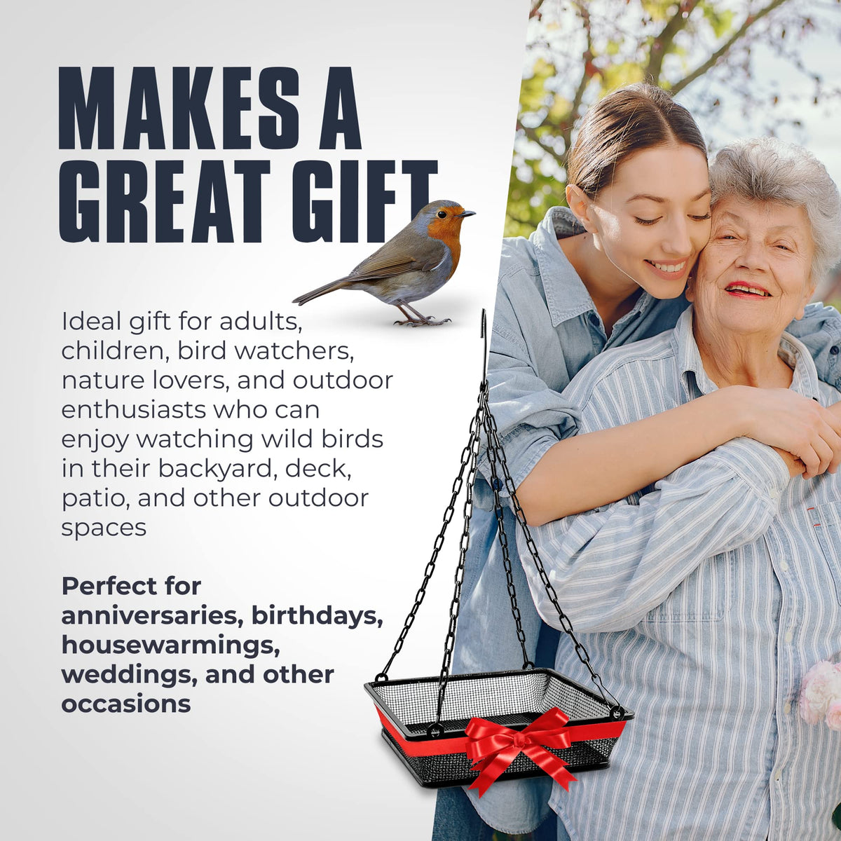 Monarch Abode easy-hang design lets you place the feeder quickly on hooks or branches.