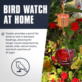 Monarch Abode outdoor bird feeder easy to hang and relocate for flexible placement.