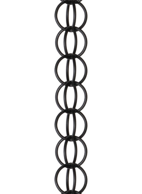 Monarch Rain Chains aluminum ring black 8.5 ft: durable rings create an elegant water feature.