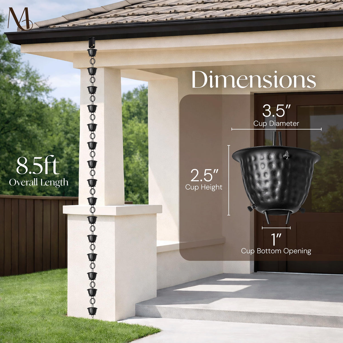 Aluminum Monarch construction, weatherproof and rust-resistant for year-round outdoor use
