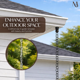 Monarch Rain Chains cross bar included for simple installation and setup.