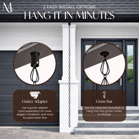 Monarch Rain Chains serving as downspout alternative with stylish drainage.