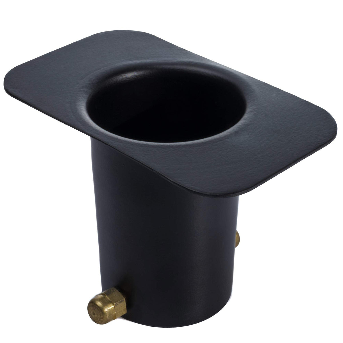 Monarch Rain Chains gutter adapter with a brass bolt, secure hanging for heavy rain.