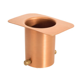 Monarch Rain Chains gutter adapter with brass bolt securing a stable rain chain setup.