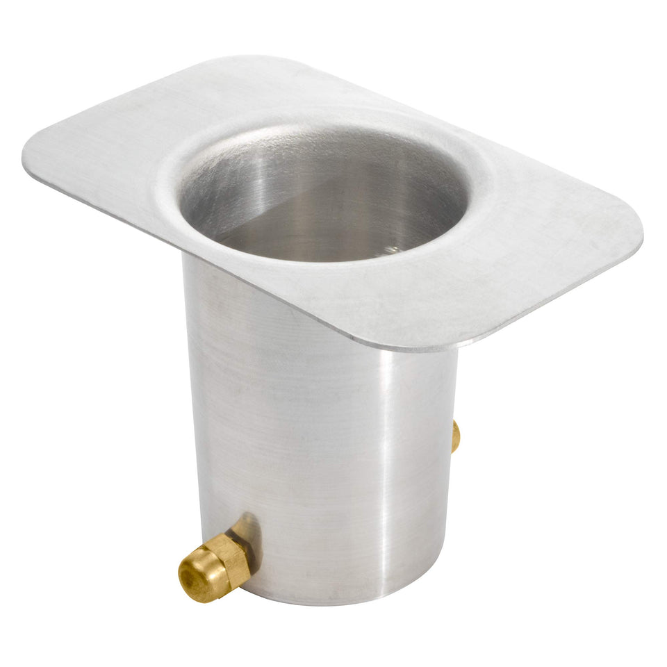 Monarch Rain Chains gutter adapter top view highlights water flow into rain chains.