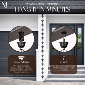 Monarch rain chain offers a stylish downspout alternative blending with exteriors