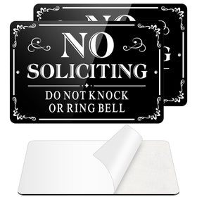 MongFun no soliciting sign front door aluminum boosts outdoor visibility.