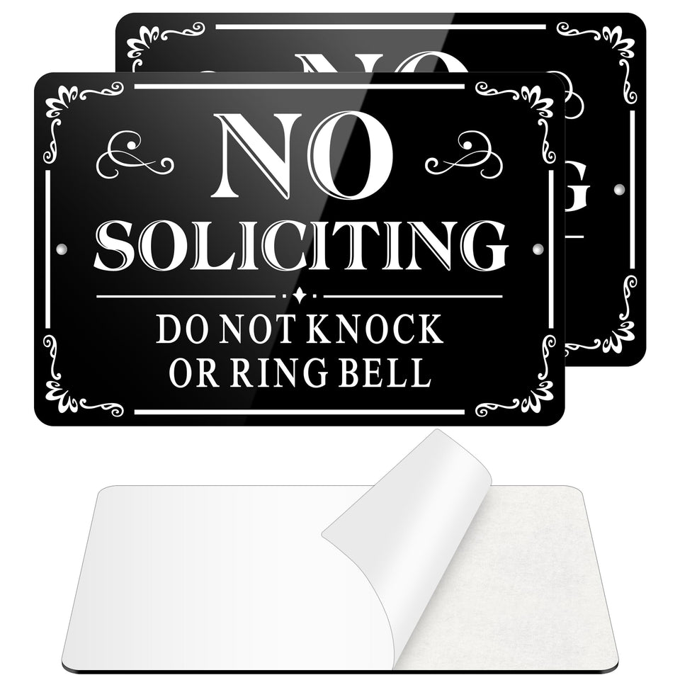 MongFun no soliciting sign front door aluminum boosts outdoor visibility.