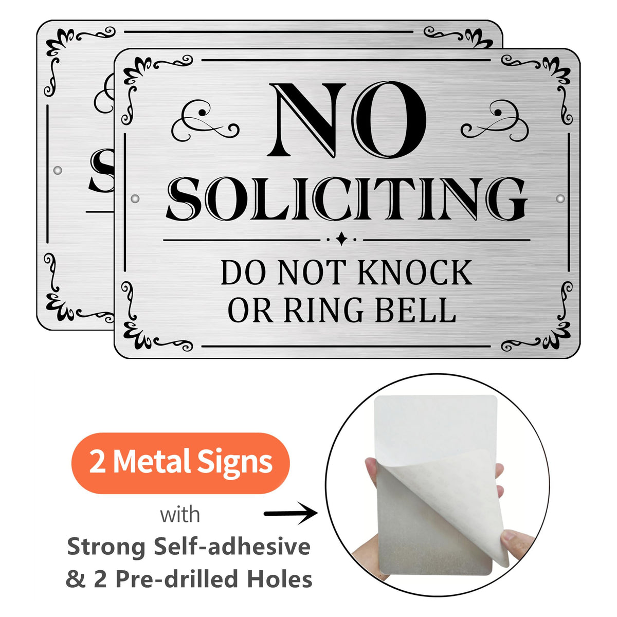 MongFun No Soliciting Sign two-pack for home or office.