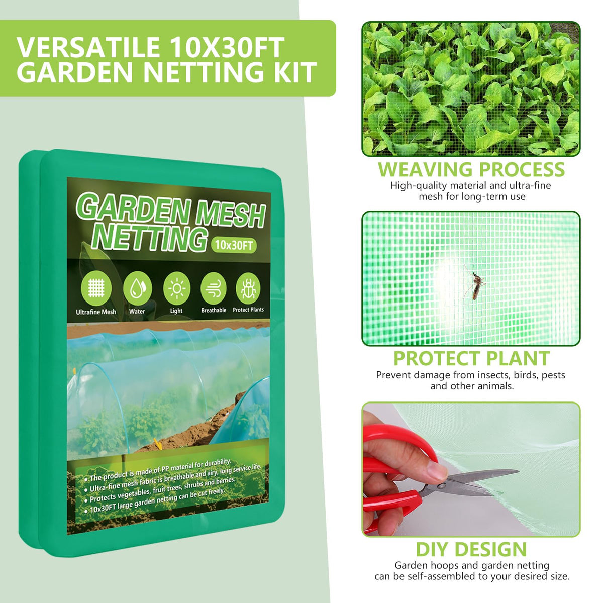 Monirsen garden hoops set: six 8ft frames for secure tunnel covers