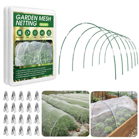 Monirsen garden netting kit over raised bed deterring pests while allowing airflow