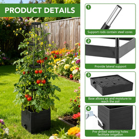 Monirsen self watering tomato planter maintains soil moisture for healthy growth.