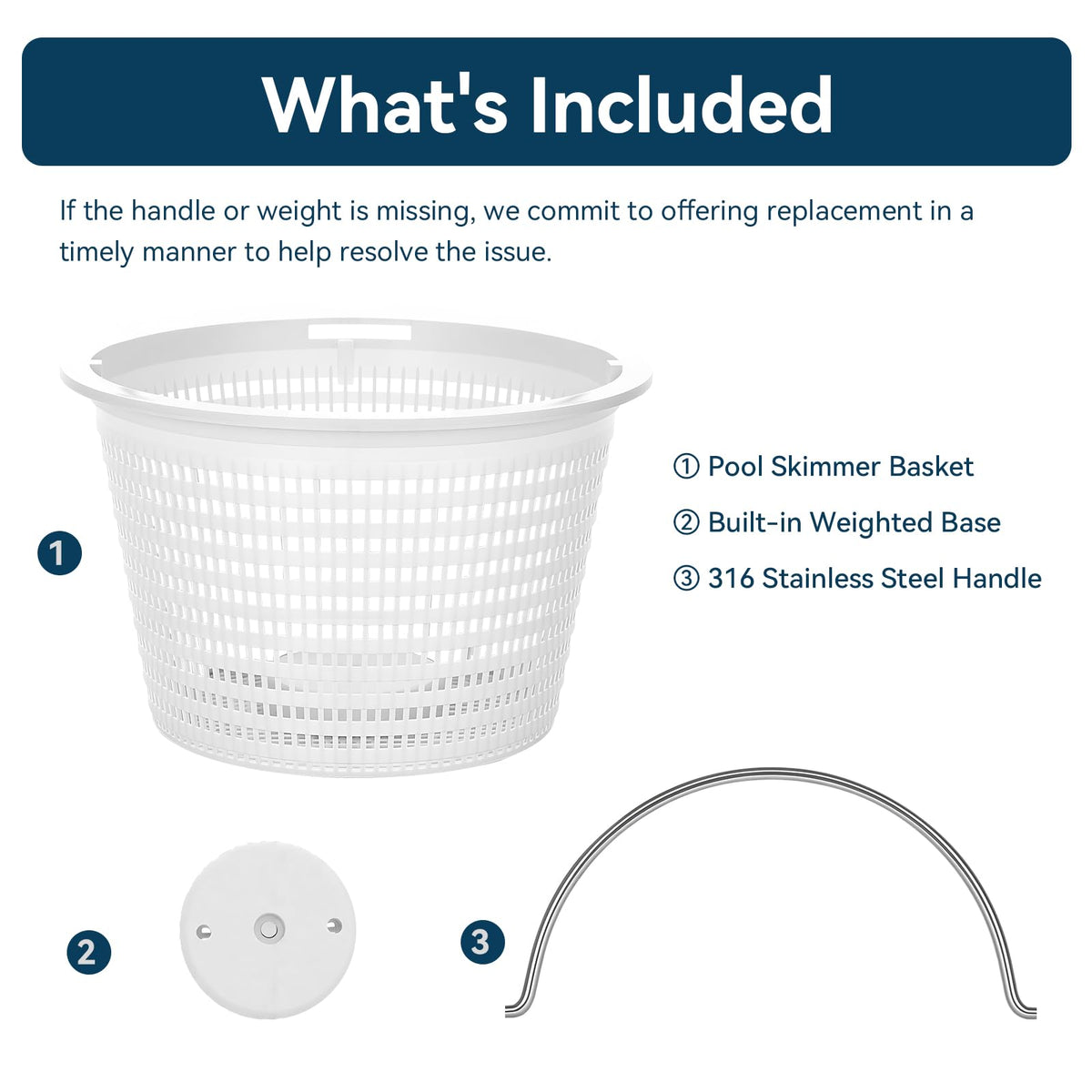 Monitok heavy duty basket body built for daily pool use