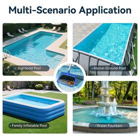 Monitok pool skimmer net removes leaves and twigs from water surface