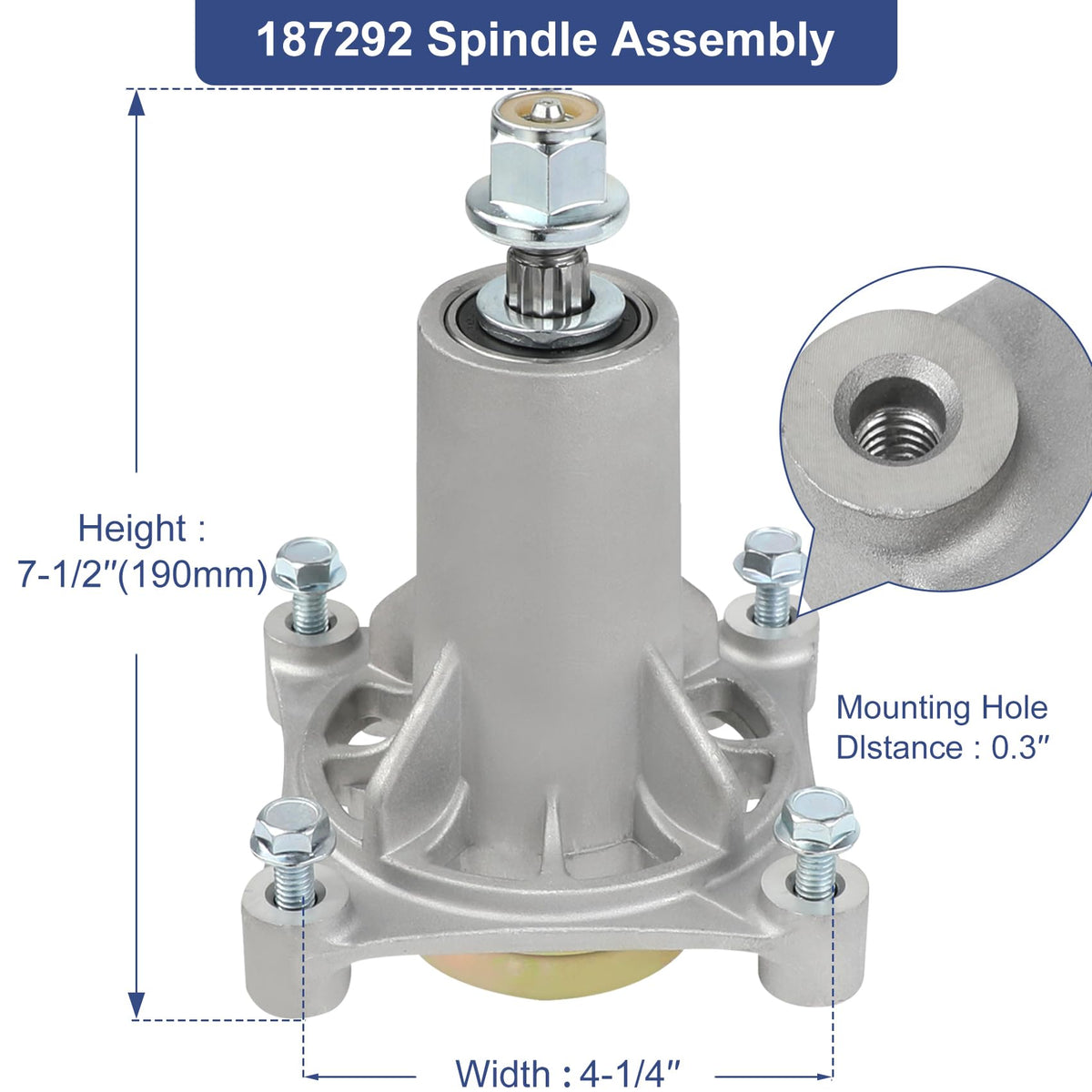 MONKEMON 192870 spindle for Husqvarna/Craftsman decks ensures steady performance