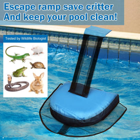 Monrocco Frog Saver Ramp in-use demonstrates constant accessibility for pool wildlife.