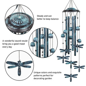 Monsiter QE bronze-green finish wind chime resists weather and maintains vivid color outdoors.