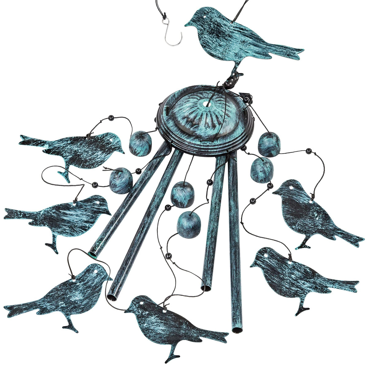 Monsiter QE wind chimes with S hook offer flexible outdoor hanging options.