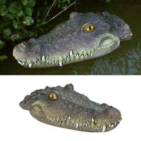 MONT PLEASANT pond alligator head deco with lifelike deterrence.