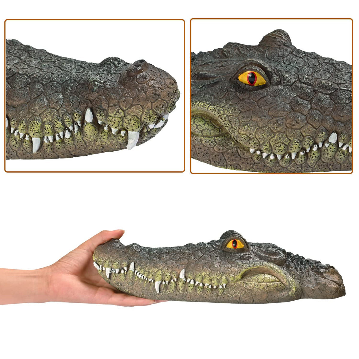 MONT PLEASANT realistic crocodile head enhances outdoor decor and safety.