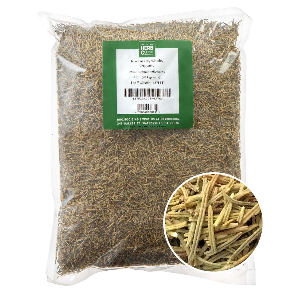MONTEREY BAY HERB CO organic whole rosemary leaves from Morocco for authentic flavor.