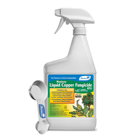 Monterey Liquid Copper Fungicide spray bottle for easy garden disease prevention.