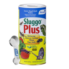 Monterey Sluggo Plus bundle with measuring spoon for precise garden application.