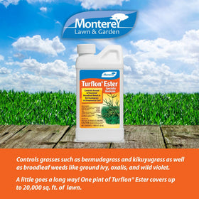 Monterey Turflon Ester measuring spoon shown for precise dilution and safe application.