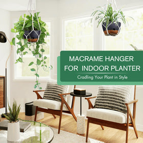 Montresor 8-inch hanging plant pots offer ample space for blooms and ferns.