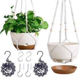 Montresor 8-inch self-watering hanging pot close-up showing water reservoir for steady hydration