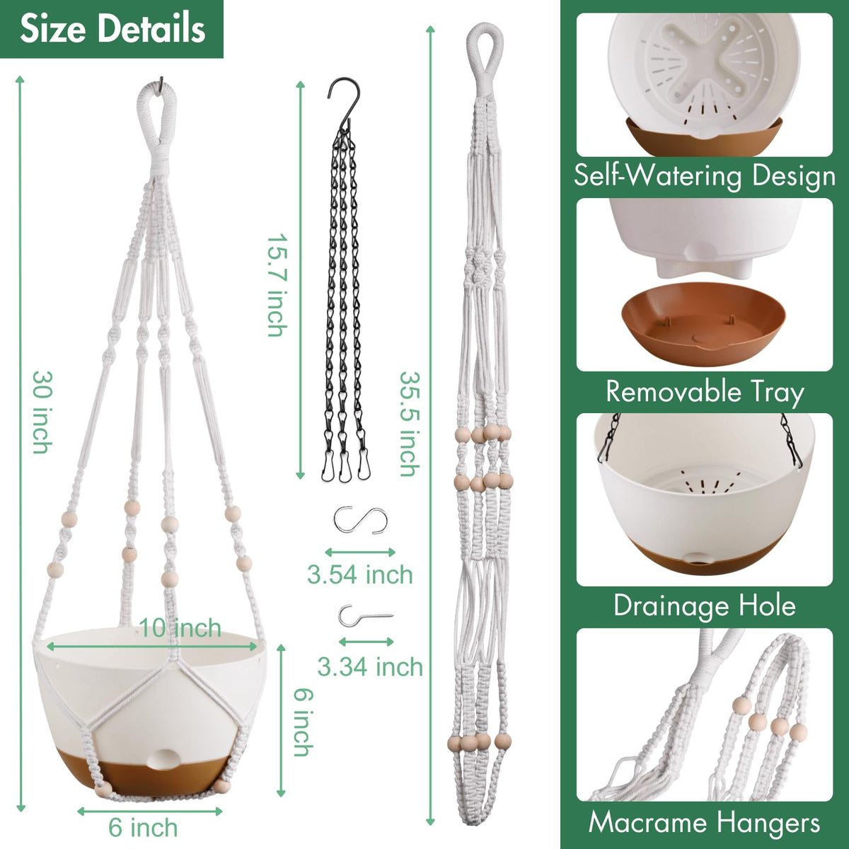 Montresor planter offers metal hook option for outdoor durability