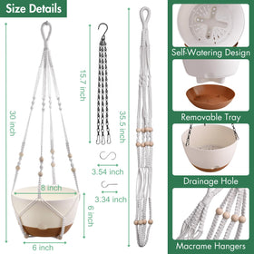 Montresor hanging planter material detail highlighting weatherproof plastic for outdoor resilience