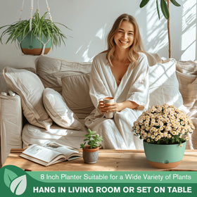 Montresor hanging planters with metal hook and bohemian hanger options
